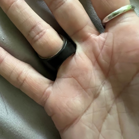 Dark wood & Sterling silver unique ring size 5.5 wooden - Picture 4 of 6